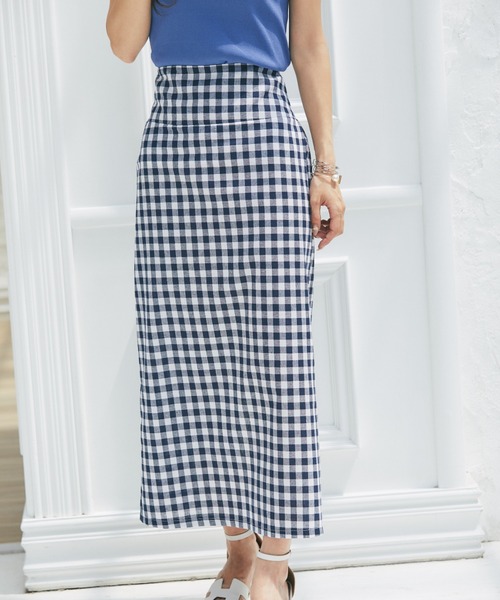 &. NOSTALGIA（アンドドットノスタルジア）の「リネンギンガムチェックスカート（スカート・レディース・ブラック/ネイビー・FREE）」の17枚目の写真
