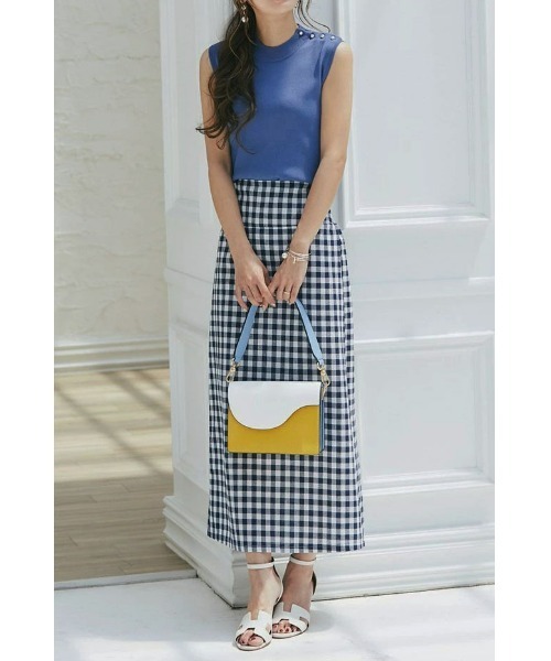 &. NOSTALGIA（アンドドットノスタルジア）の「リネンギンガムチェックスカート（スカート・レディース・ブラック/ネイビー・FREE）」の20枚目の写真