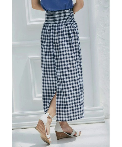 &. NOSTALGIA（アンドドットノスタルジア）の「リネンギンガムチェックスカート（スカート・レディース・ブラック/ネイビー・FREE）」の21枚目の写真