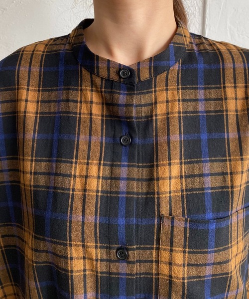 CAPRICIEUX LE'MAGE（カプリシューレマージュ）の「チェックデニムシャツワンピース（ワンピース・レディース・ブラック/ブラウン・FREE）」の7枚目の写真