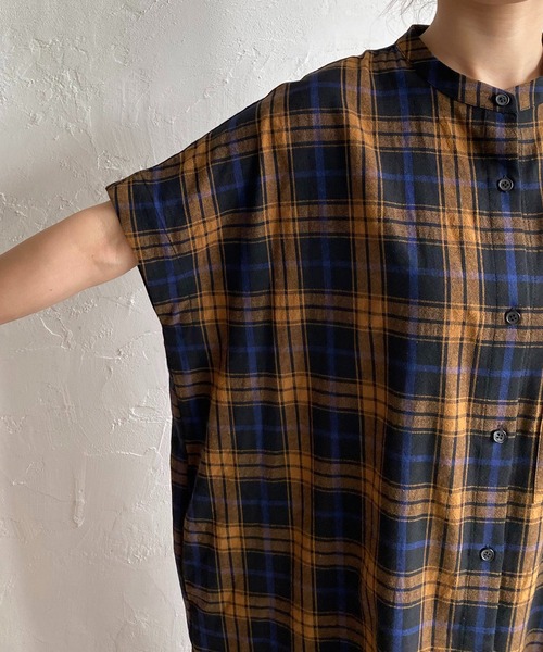 CAPRICIEUX LE'MAGE（カプリシューレマージュ）の「チェックデニムシャツワンピース（ワンピース・レディース・ブラック/ブラウン・FREE）」の8枚目の写真