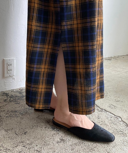 CAPRICIEUX LE'MAGE（カプリシューレマージュ）の「チェックデニムシャツワンピース（ワンピース・レディース・ブラック/ブラウン・FREE）」の10枚目の写真