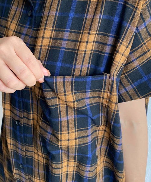 CAPRICIEUX LE'MAGE（カプリシューレマージュ）の「チェックデニムシャツワンピース（ワンピース・レディース・ブラック/ブラウン・FREE）」の11枚目の写真