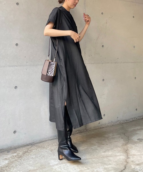 CAPRICIEUX LE'MAGE（カプリシューレマージュ）の「チェックデニムシャツワンピース（ワンピース・レディース・ブラック/ブラウン・FREE）」の12枚目の写真