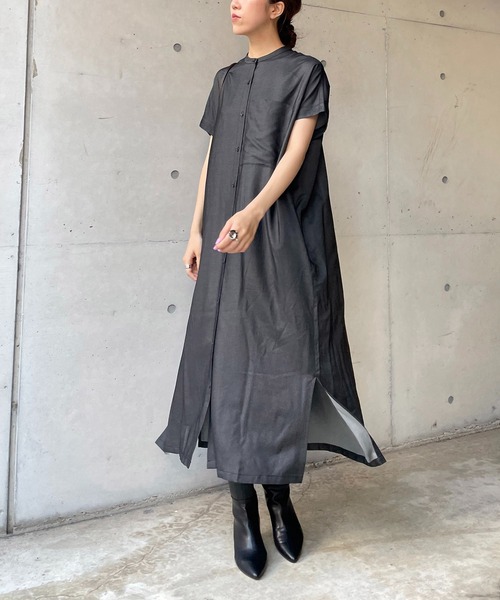 CAPRICIEUX LE'MAGE（カプリシューレマージュ）の「チェックデニムシャツワンピース（ワンピース・レディース・ブラック/ブラウン・FREE）」の13枚目の写真