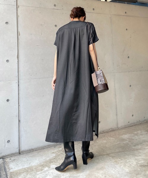 CAPRICIEUX LE'MAGE（カプリシューレマージュ）の「チェックデニムシャツワンピース（ワンピース・レディース・ブラック/ブラウン・FREE）」の14枚目の写真