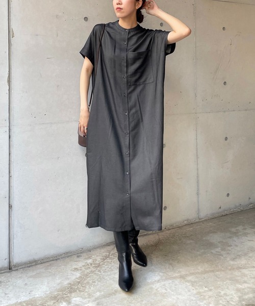 CAPRICIEUX LE'MAGE（カプリシューレマージュ）の「チェックデニムシャツワンピース（ワンピース・レディース・ブラック/ブラウン・FREE）」の15枚目の写真