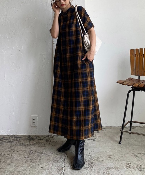 CAPRICIEUX LE'MAGE（カプリシューレマージュ）の「チェックデニムシャツワンピース（ワンピース・レディース・ブラック/ブラウン・FREE）」の21枚目の写真