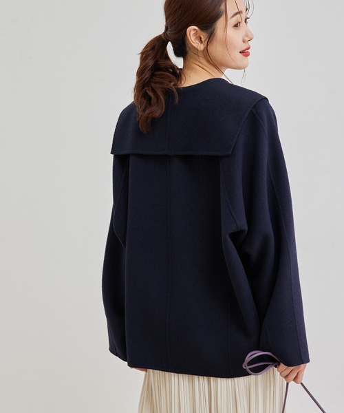 ROPE' PICNIC（ロペピクニック）の「セーラーカラーショートコート（その他アウター・レディース・ベージュ/ネイビー/ライトグリーン・38）」の22枚目の写真