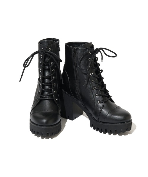 SPIRALGIRL（スパイラルガール）の「レースアップ厚底ブーツ（ブーツ・レディース・ブラック・MEDIUM/LARGE）」の9枚目の写真