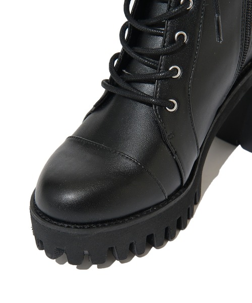 SPIRALGIRL（スパイラルガール）の「レースアップ厚底ブーツ（ブーツ・レディース・ブラック・MEDIUM/LARGE）」の5枚目の写真