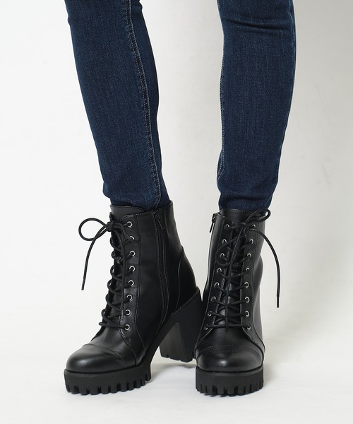 SPIRALGIRL（スパイラルガール）の「レースアップ厚底ブーツ（ブーツ・レディース・ブラック・MEDIUM/LARGE）」の11枚目の写真
