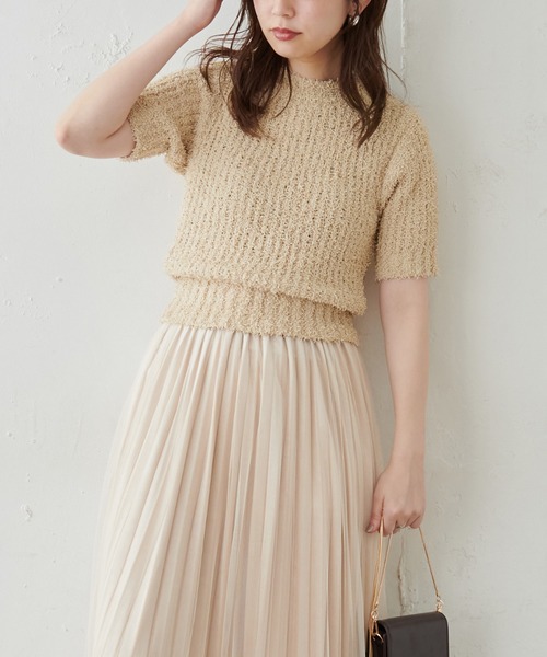 natural couture（ナチュラルクチュール）の「もしゃもしゃおしゃれニット（ニット/セーター・レディース・オフホワイト/ピンク/レンガ・FREE）」の7枚目の写真