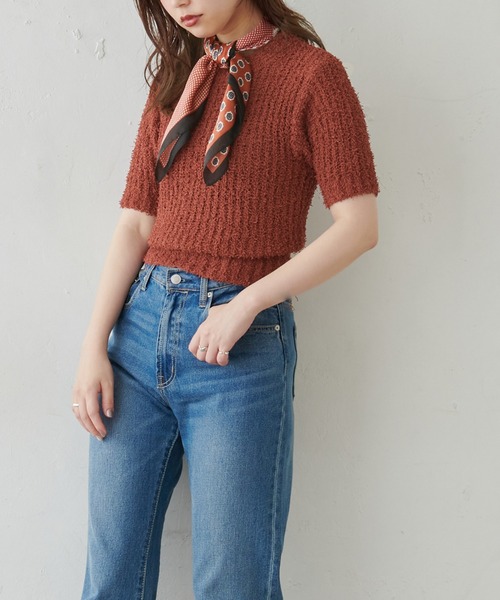 natural couture（ナチュラルクチュール）の「もしゃもしゃおしゃれニット（ニット/セーター・レディース・オフホワイト/ピンク/レンガ・FREE）」の18枚目の写真