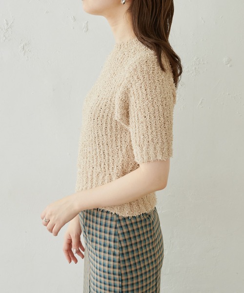 natural couture（ナチュラルクチュール）の「もしゃもしゃおしゃれニット（ニット/セーター・レディース・オフホワイト/ピンク/レンガ・FREE）」の9枚目の写真