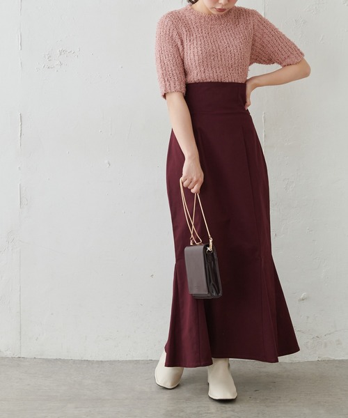 natural couture（ナチュラルクチュール）の「もしゃもしゃおしゃれニット（ニット/セーター・レディース・オフホワイト/ピンク/レンガ・FREE）」の8枚目の写真