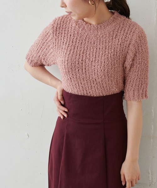 natural couture（ナチュラルクチュール）の「もしゃもしゃおしゃれニット（ニット/セーター・レディース・オフホワイト/ピンク/レンガ・FREE）」の21枚目の写真