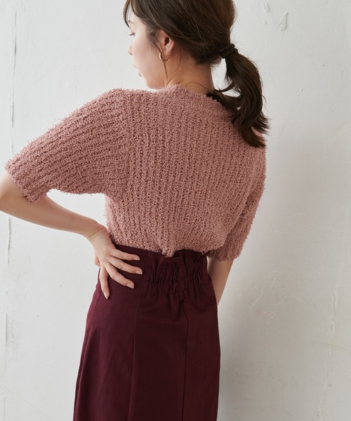 natural couture（ナチュラルクチュール）の「もしゃもしゃおしゃれニット（ニット/セーター・レディース・オフホワイト/ピンク/レンガ・FREE）」の14枚目の写真