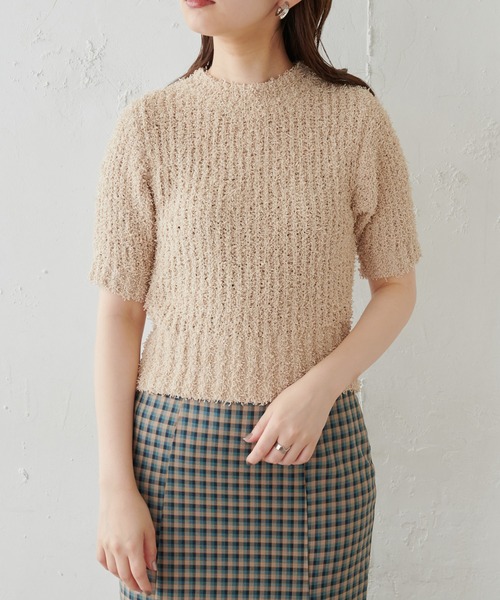 natural couture（ナチュラルクチュール）の「もしゃもしゃおしゃれニット（ニット/セーター・レディース・オフホワイト/ピンク/レンガ・FREE）」の15枚目の写真