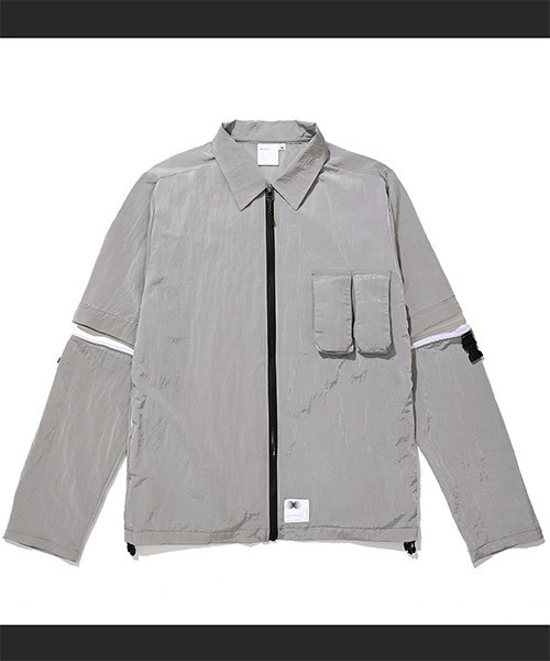 AA/C(ダブルエーシー)の「【AA/C】Zippered Hybrid Over-Shirt 19ME1004(シャツ/ブラウス・メンズ・グレー/ブラック・L/M)」の7枚目の写真