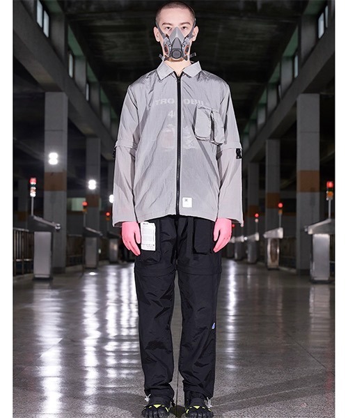 AA/C(ダブルエーシー)の「【AA/C】Zippered Hybrid Over-Shirt 19ME1004(シャツ/ブラウス・メンズ・グレー/ブラック・L/M)」の11枚目の写真