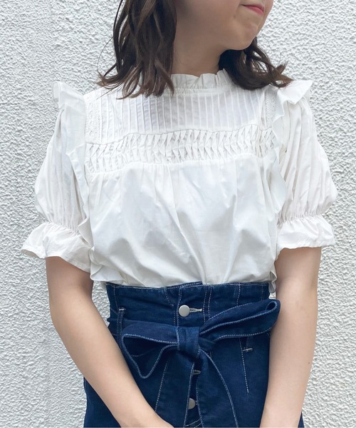 OLIVE des OLIVE（オリーブデオリーブ）の「儚げgirlピンタックプチハイブラウス（シャツ/ブラウス・レディース・オフホワイト/ブラック/グレイッシュベージュ・FREE）」の2枚目の写真