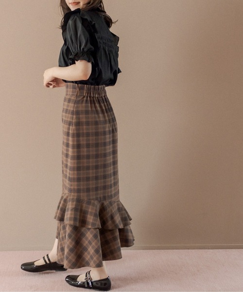 OLIVE des OLIVE（オリーブデオリーブ）の「儚げgirlピンタックプチハイブラウス（シャツ/ブラウス・レディース・オフホワイト/ブラック/グレイッシュベージュ・FREE）」の15枚目の写真