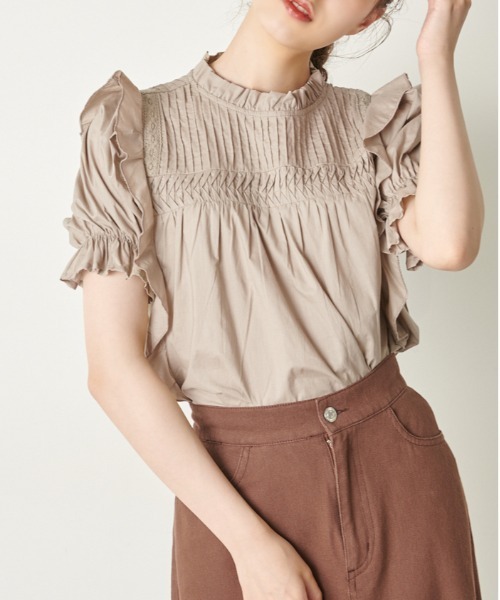 OLIVE des OLIVE（オリーブデオリーブ）の「儚げgirlピンタックプチハイブラウス（シャツ/ブラウス・レディース・オフホワイト/ブラック/グレイッシュベージュ・FREE）」の18枚目の写真