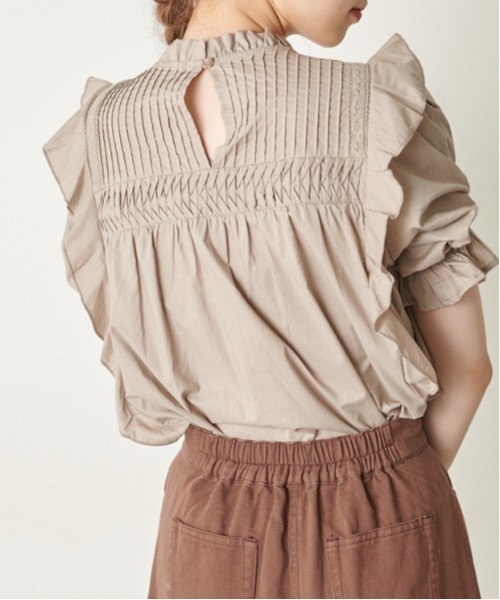 OLIVE des OLIVE（オリーブデオリーブ）の「儚げgirlピンタックプチハイブラウス（シャツ/ブラウス・レディース・オフホワイト/ブラック/グレイッシュベージュ・FREE）」の19枚目の写真