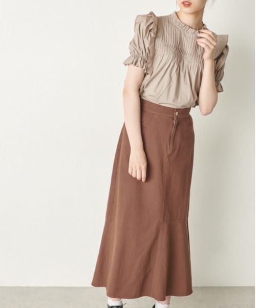 OLIVE des OLIVE（オリーブデオリーブ）の「儚げgirlピンタックプチハイブラウス（シャツ/ブラウス・レディース・オフホワイト/ブラック/グレイッシュベージュ・FREE）」の20枚目の写真