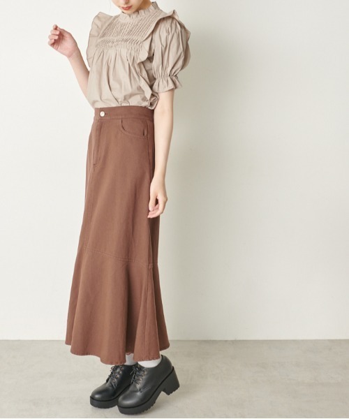 OLIVE des OLIVE（オリーブデオリーブ）の「儚げgirlピンタックプチハイブラウス（シャツ/ブラウス・レディース・オフホワイト/ブラック/グレイッシュベージュ・FREE）」の21枚目の写真