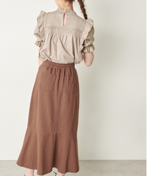 OLIVE des OLIVE（オリーブデオリーブ）の「儚げgirlピンタックプチハイブラウス（シャツ/ブラウス・レディース・オフホワイト/ブラック/グレイッシュベージュ・FREE）」の22枚目の写真