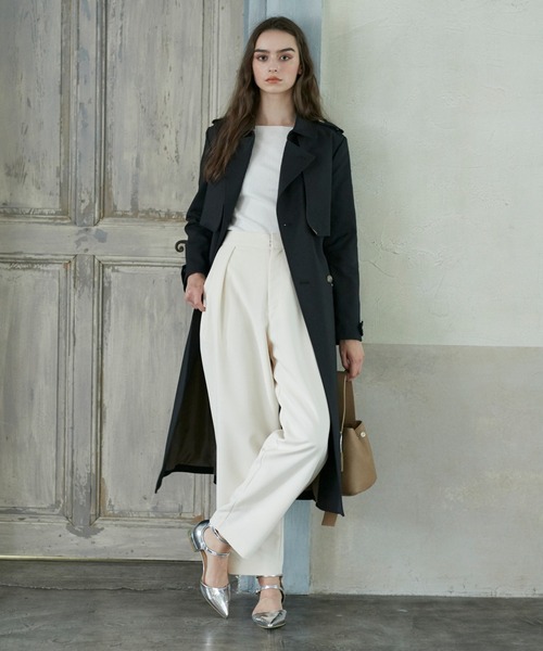 INED CLARO（イネドクラロ）の「《INED CLARO》タックパンツ（その他パンツ・レディース・ブラック/ホワイト/ベージュ・フリー）」の2枚目の写真