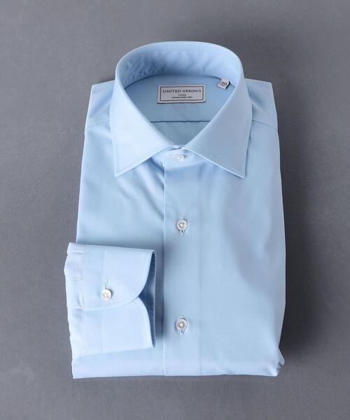 UNITED ARROWS（ユナイテッドアローズ）の「＜UNITED ARROWS＞ イージーケア ブロード セミワイドカラー（シャツ/ブラウス・メンズ・ホワイト/ライトブルー・38cm/39cm/40cm/41cm/37cm/36cm/42cm/43cm）」の2枚目の写真