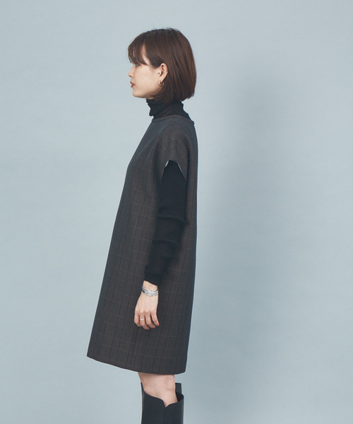 Rouge vif（ルージュヴィフ）の「チェックミニワンピース（ワンピース・レディース・ブラウン・フリー）」の8枚目の写真