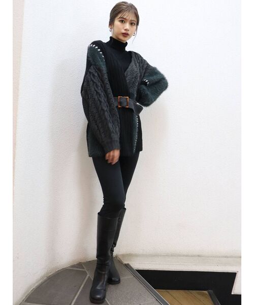 MURUA（ムルーア）の「ミクスチャーカシュクールニット（カーディガン/ボレロ・レディース・アイボリー/ブラック/その他1・FREE）」の11枚目の写真