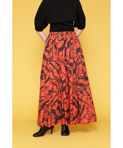 FLOML(フロム)の「◆【FLOML】ブラッシュプリントスカート【セットアップ対応商品】(スカート・レディース・オレンジ/ホワイト系その他・38)」の11枚目の写真