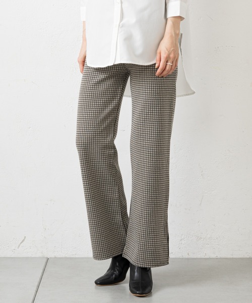 prose verse(プロズヴェール)の「モノグラム柄カットジャガードパンツ(その他パンツ・レディース・ブラック/ベージュ・フリ-)」の2枚目の写真