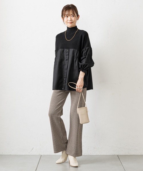 prose verse(プロズヴェール)の「モノグラム柄カットジャガードパンツ(その他パンツ・レディース・ブラック/ベージュ・フリ-)」の6枚目の写真