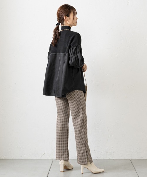 prose verse(プロズヴェール)の「モノグラム柄カットジャガードパンツ(その他パンツ・レディース・ブラック/ベージュ・フリ-)」の3枚目の写真