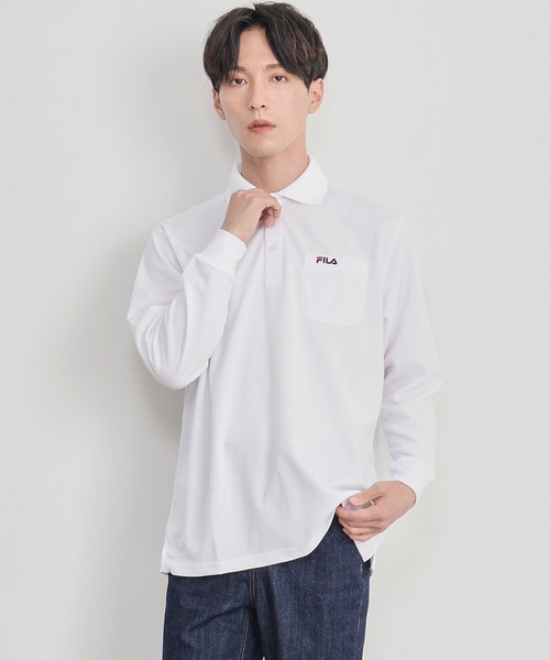 FILA(フィラ)の「【FILA/フィラ】ワンポイント ブランドロゴ刺繍 ポケット付き DRY 長袖ポロシャツ(ポロシャツ・メンズ・ホワイト/ブラック/ネイビー・LL/3L/M/L)」の15枚目の写真
