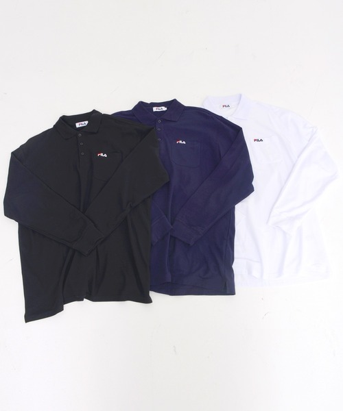 FILA(フィラ)の「【FILA/フィラ】ワンポイント ブランドロゴ刺繍 ポケット付き DRY 長袖ポロシャツ(ポロシャツ・メンズ・ホワイト/ブラック/ネイビー・LL/3L/M/L)」の10枚目の写真