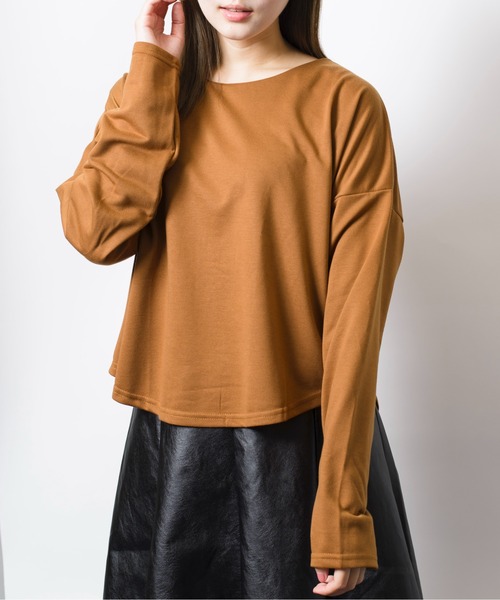 MAISON BREEZE(メゾンブリーズ)の「【MAISON BREEZE】バックタックカットソー KNF(Tシャツ/カットソー・レディース・グレー/ブラック/ベージュ/ブラウン・FREE)」の5枚目の写真