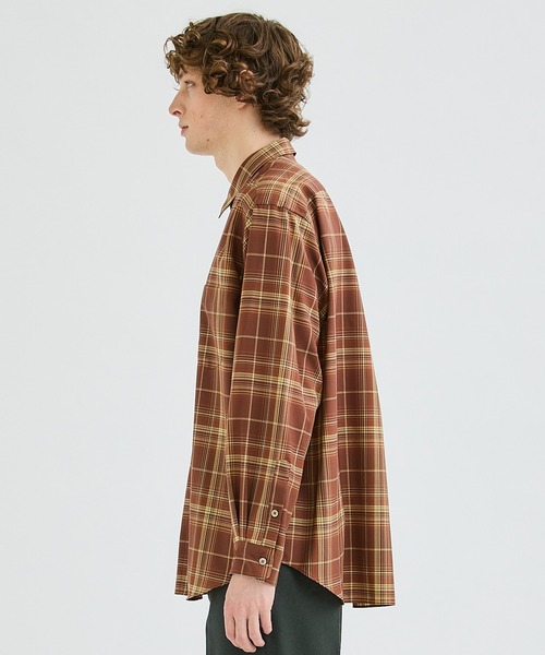 WELLDER ウール　シャツ 3 スタンダード　ヴェルダー　シャツ　ヴェルダー WELLDER / ウェルダー | WELLDER Standard Shirt - Green × Red