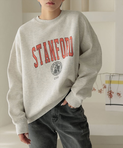 DONOBAN（ドノバン）の「STANFORDカレッジロゴルーズスウェット（スウェット・レディース・ホワイト/グリーン/ベージュ系その他・F）」の3枚目の写真