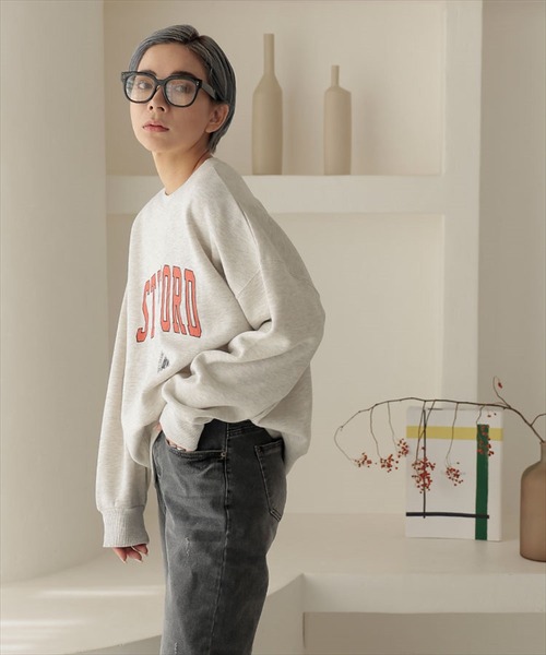 DONOBAN（ドノバン）の「STANFORDカレッジロゴルーズスウェット（スウェット・レディース・ホワイト/グリーン/ベージュ系その他・F）」の7枚目の写真