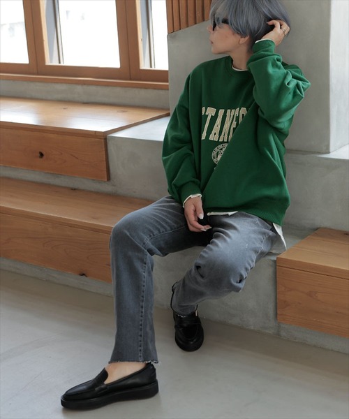 DONOBAN（ドノバン）の「STANFORDカレッジロゴルーズスウェット（スウェット・レディース・ホワイト/グリーン/ベージュ系その他・F）」の12枚目の写真