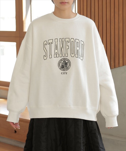DONOBAN（ドノバン）の「STANFORDカレッジロゴルーズスウェット（スウェット・レディース・ホワイト/グリーン/ベージュ系その他・F）」の16枚目の写真