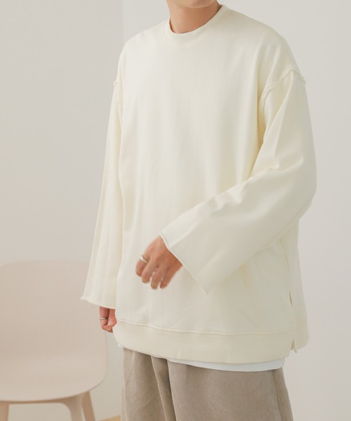 SENSE OF PLACE by URBAN RESEARCH（センスオブプレイスバイアーバンリサーチ）の「『UR TECH』エクストラルーズケミカルスウェット（スウェット・メンズ・ブラック/パープル/アイボリー・MEDIUM/LARGE）」の8枚目の写真