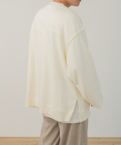 SENSE OF PLACE by URBAN RESEARCH（センスオブプレイスバイアーバンリサーチ）の「『UR TECH』エクストラルーズケミカルスウェット（スウェット・メンズ・ブラック/パープル/アイボリー・MEDIUM/LARGE）」の4枚目の写真